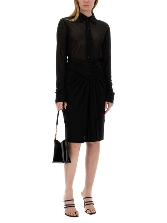  생로랑 크레페 저지 셔츠 773498 Y5I351000 Black - SAINT LAURENT