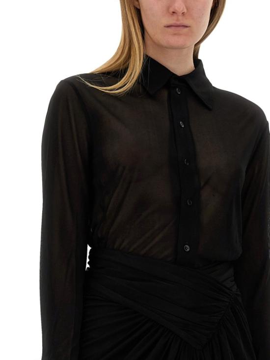  생로랑 크레페 저지 셔츠 773498 Y5I351000 Black - SAINT LAURENT