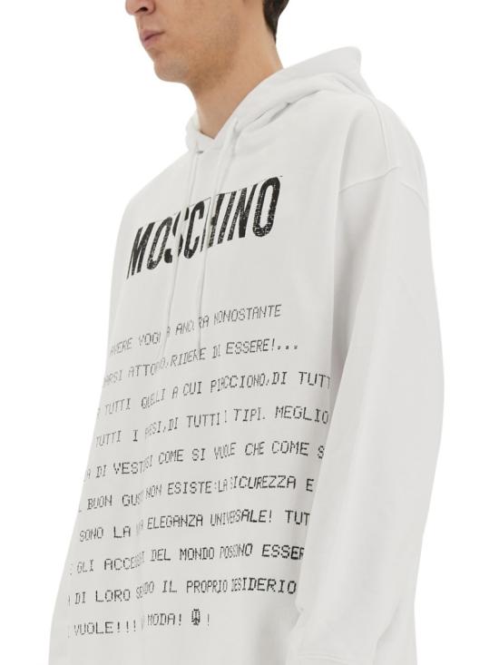  모스키노 후드 티셔츠 17070228 1001 White - MOSCHINO