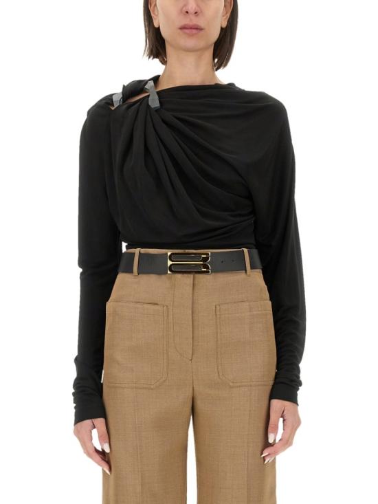 25SS 빅토리아 베컴 긴팔 티셔츠 1125WTP006017A BLACK Black