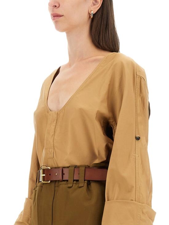  생로랑 긴팔 티셔츠 790080 Y7I172495 Brown - SAINT LAURENT
