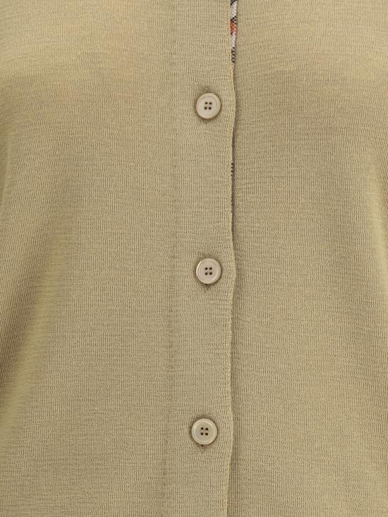 26SS 버버리 체크 트리밍 울 가디건 8112164 B8626 - BURBERRY