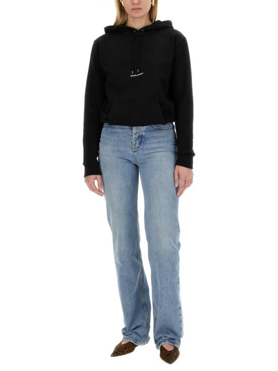  생로랑 리브 고쉬 로고 후드 677256 YB2EZ1035 Black - SAINT LAURENT