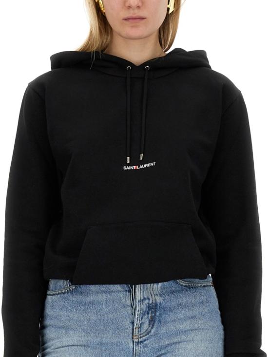  생로랑 리브 고쉬 로고 후드 677256 YB2EZ1035 Black - SAINT LAURENT
