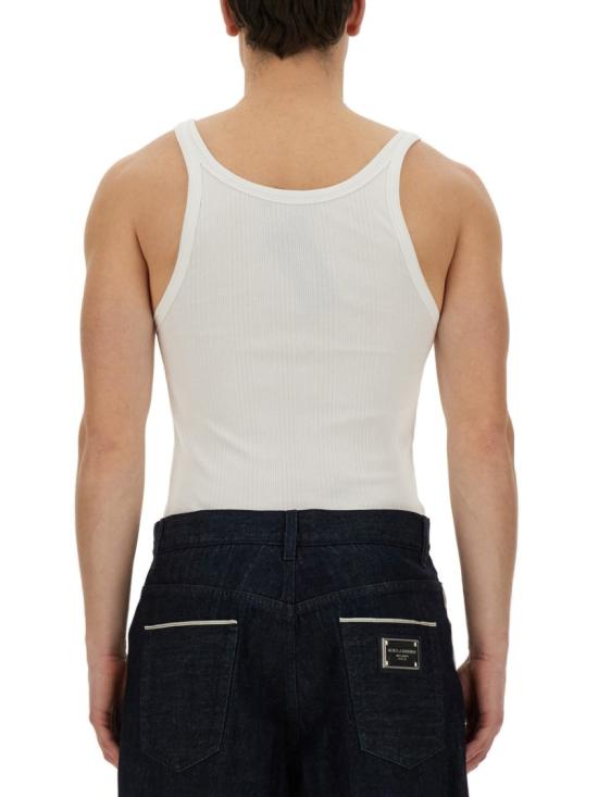  돌체앤가바나 코튼 리브 탱크탑 G8PA8T FUGSIW0800 White - DOLCE & GABBANA