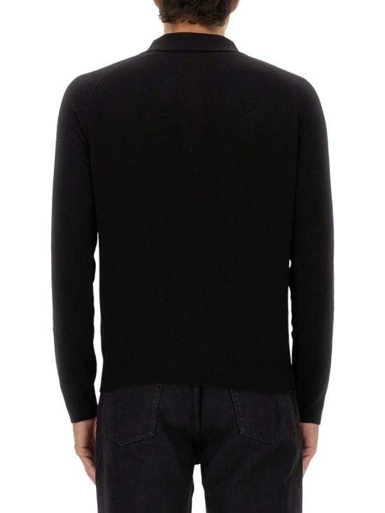  생로랑 울 버튼 폴로 셔츠 846122 Y76XM1000 Black - SAINT LAURENT