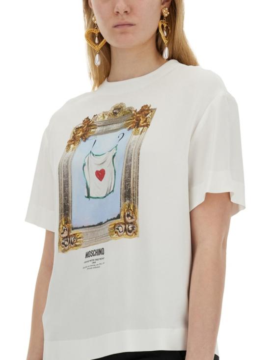  모스키노 반팔 티셔츠 02150433 1001 White - MOSCHINO