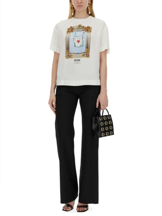  모스키노 반팔 티셔츠 02150433 1001 White - MOSCHINO