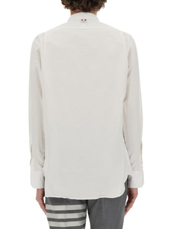  톰브라운 그로그랭 플래킷 솔리드 포플린 셔츠 MWL010E 03113100 White - THOM BROWNE