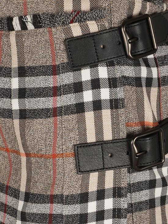 25FW 버버리 자수 울 숏 스커트 8113042 C3142 Grey - BURBERRY