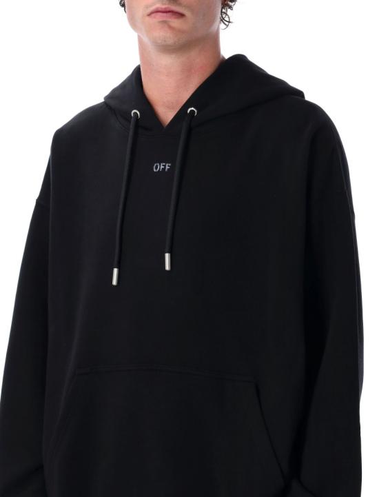 25FW 오프화이트 스텐실 에로우 스케이트 후드 티셔츠 OMBB085F25FLE00H Black - OFF WHITE