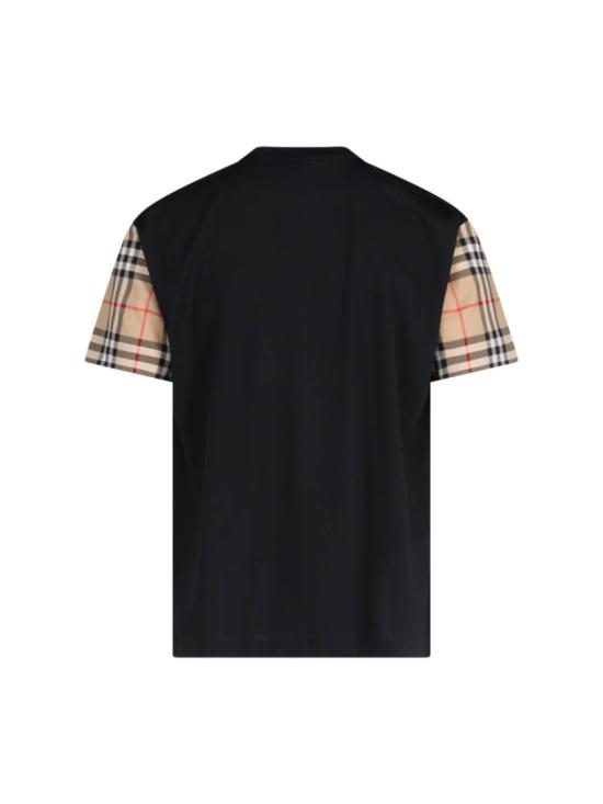 25FW 버버리 체크 코튼 티셔츠 8073028A1189 Black - BURBERRY