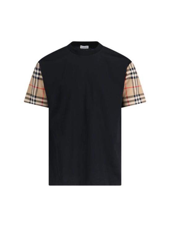 25FW 버버리 체크 코튼 티셔츠 8073028A1189 Black