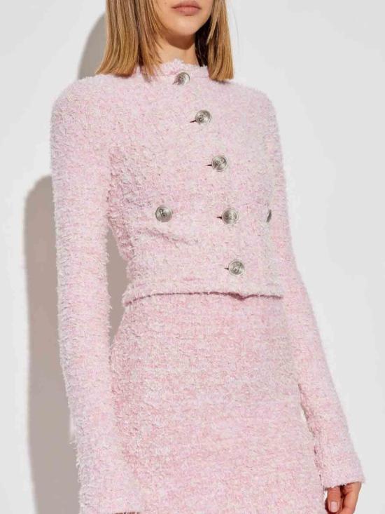  발렌시아가 트위드 크롭 가디건 793604T33285000 Nude Neutrals - BALENCIAGA