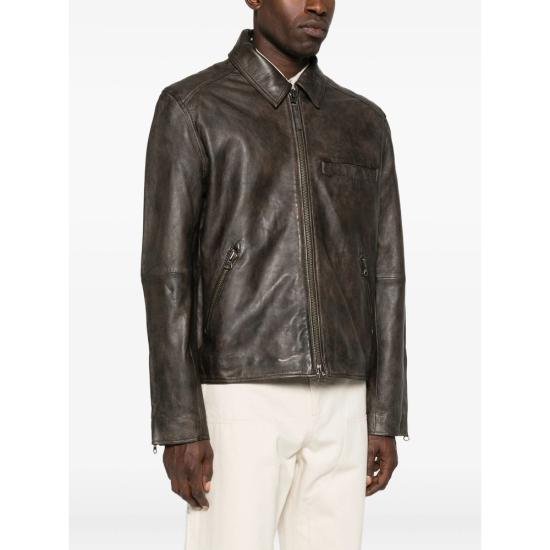 25FW 삼소앤삼소 가죽 자켓 15390 SACLIFF WBROW BROWN - SAMSOE SAMSOE