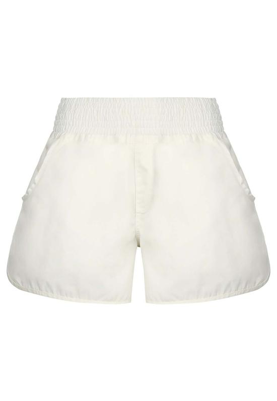  모노수트 숏팬츠 미드 싸이 미드 라이즈 릴렉스 핏 애슬레틱 반바지 화이트 - MONOSUIT