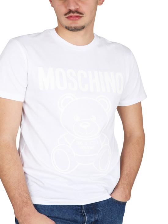  모스키노 반팔 티셔츠 07302041 1001 White - MOSCHINO