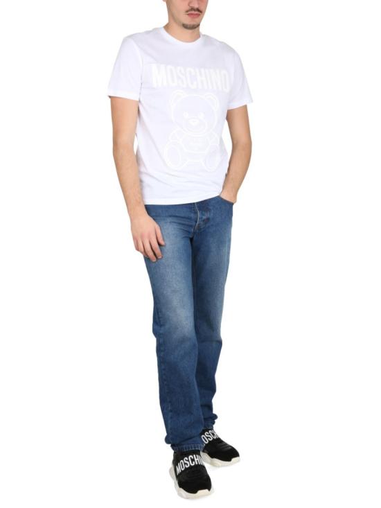  모스키노 반팔 티셔츠 07302041 1001 White - MOSCHINO
