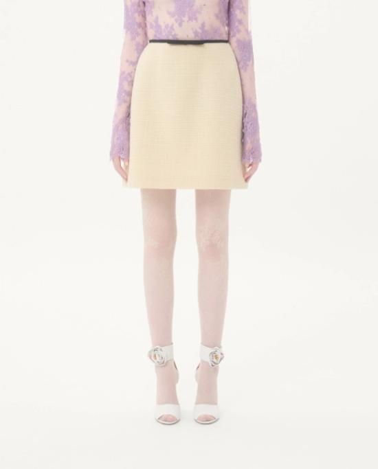 25FW 발렌티노 가라바니 미디 스커트 7B0RAEB0 90YDNG Almond nero - VALENTINO GARAVANI