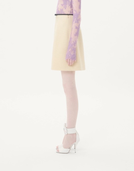 25FW 발렌티노 가라바니 미디 스커트 7B0RAEB0 90YDNG Almond nero - VALENTINO GARAVANI