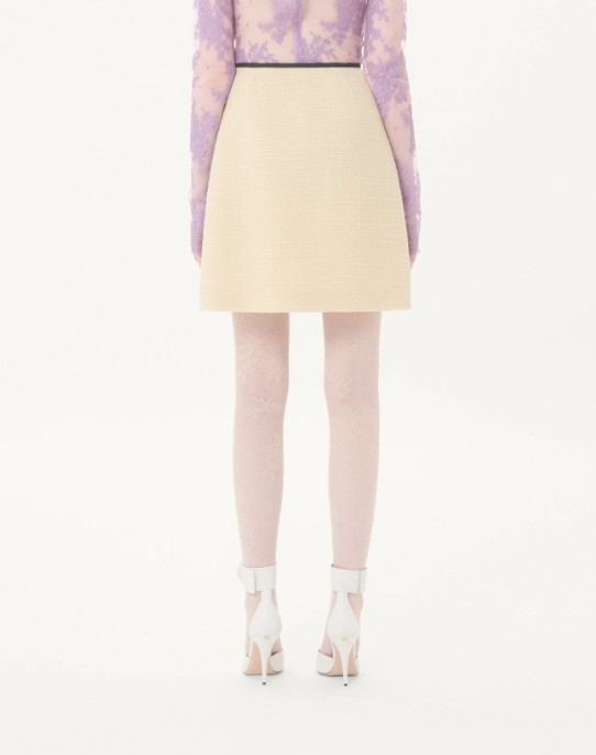 25FW 발렌티노 가라바니 미디 스커트 7B0RAEB0 90YDNG Almond nero - VALENTINO GARAVANI