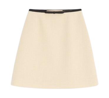 25FW 발렌티노 가라바니 미디 스커트 7B0RAEB0 90YDNG Almond nero