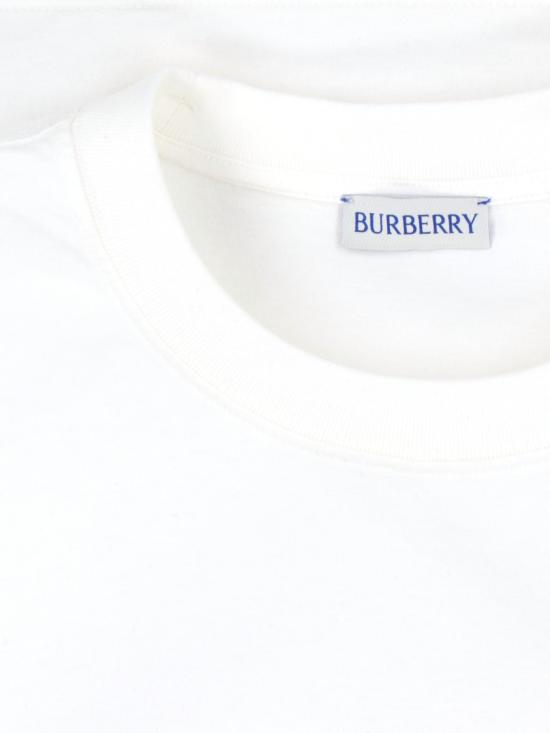  버버리 프로섬 자수 로고 코튼 티셔츠 8095105B8764 White - BURBERRY