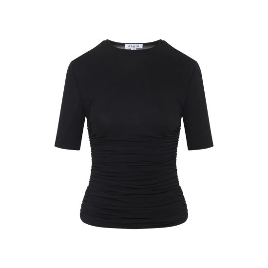 25FW 알라이아 반팔 티셔츠 AA9H1248J050B Black