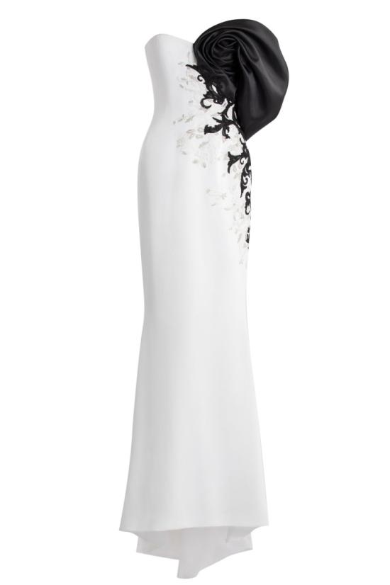  사이드 코베이시 롱 원피스 크레이프 스트레이트 핏 드레스