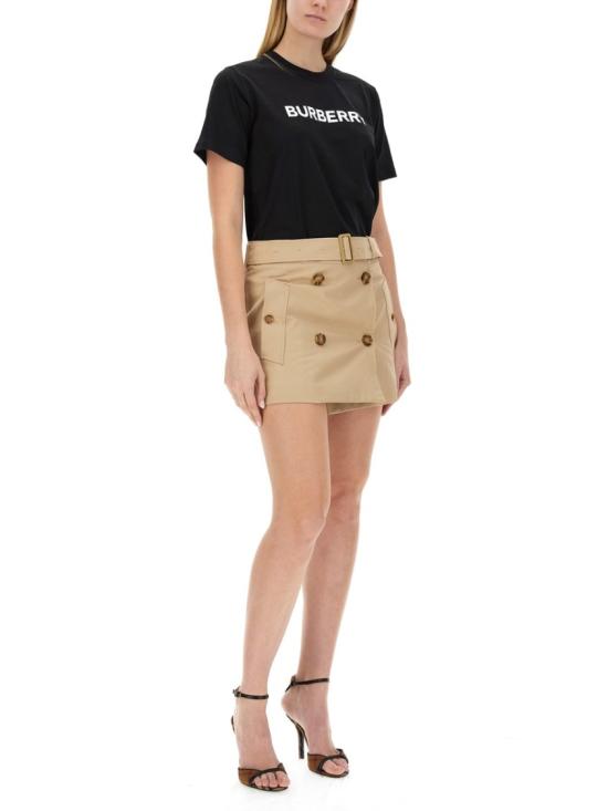  버버리 로고 코튼 티셔츠 8080324 A1189 Black - BURBERRY