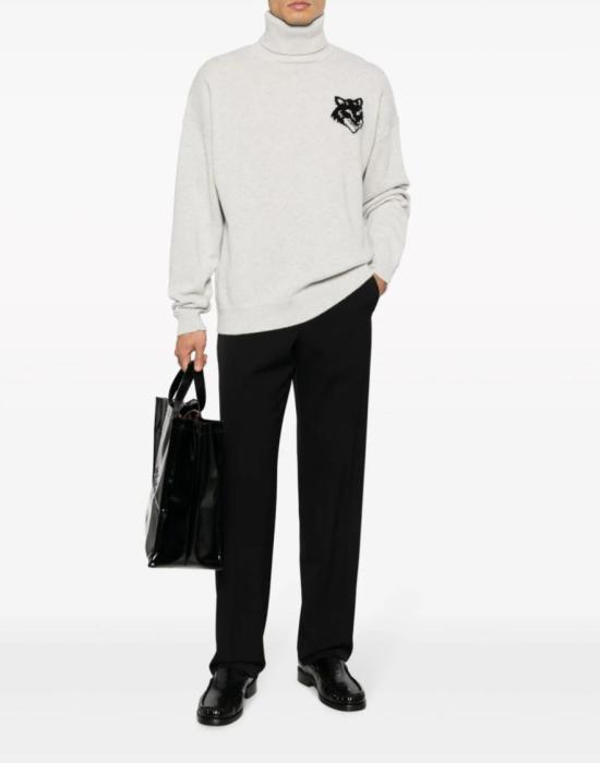 25FW 메종키츠네 터틀넥 LM00820KT1063H120 White - MAISON KITSUNE