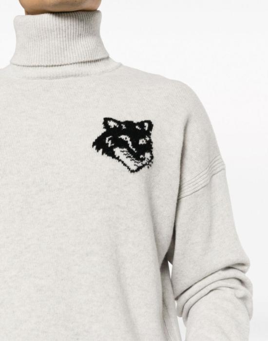 25FW 메종키츠네 터틀넥 LM00820KT1063H120 White - MAISON KITSUNE