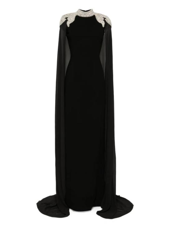  사이드 코베이시 롱 원피스 장식된 크레이프 카프탄