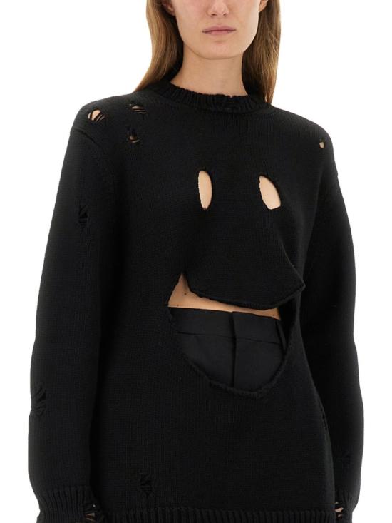 25FW 모스키노 스웨터 09225405 0555 Black - MOSCHINO