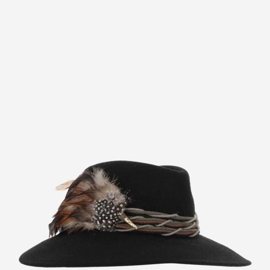  Alexia Alvarez De Toledo 버킷햇 BACKXLHATWITHFEATHERSNRBLACK Black - ALEXIA ALVAREZ DE TOLEDO
