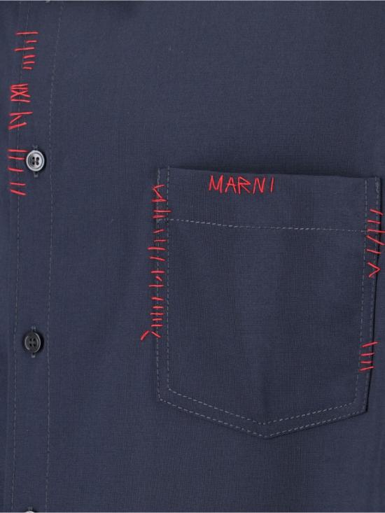 25FW 마르니 긴팔 셔츠 CUMU0278QS TW83900B99 Blue - MARNI