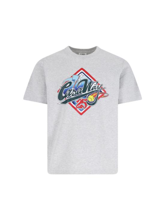 카사블랑카 반팔 티셔츠 MS25 JTS 001 02CASA WAY WORLD SERIES Grey