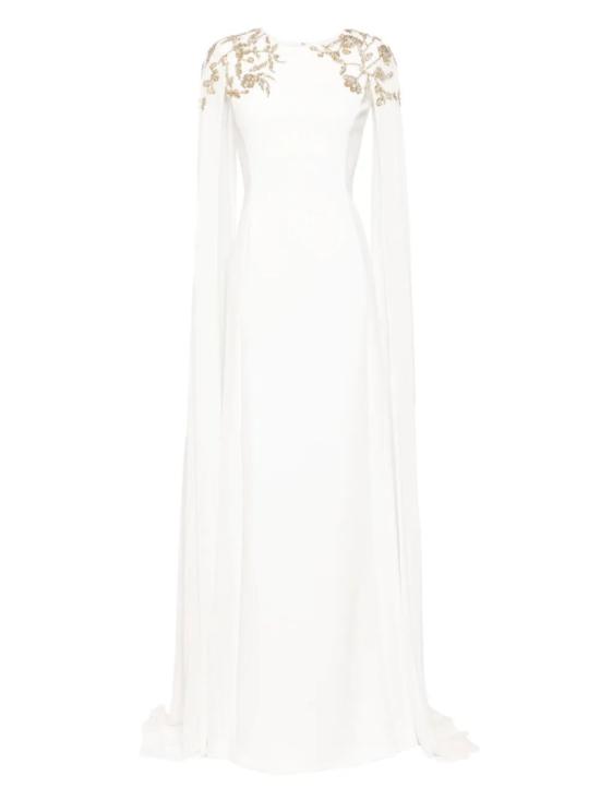  사이드 코베이시 롱 원피스 장식된 크레이프 카프탄