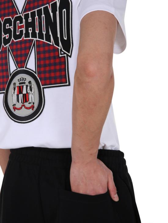  모스키노 반팔 티셔츠 07107038 0001 WHITE - MOSCHINO