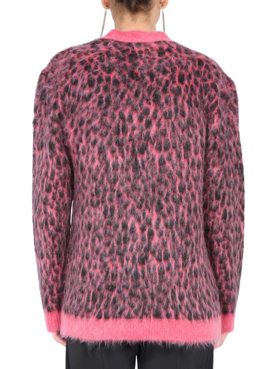 26FW 생로랑 레오파드 니트 가디건 633897 YATA25860 PINK - SAINT LAURENT