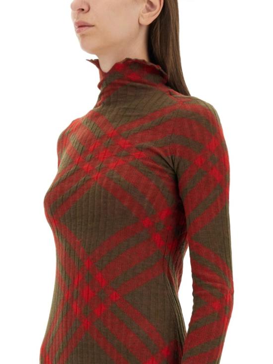  버버리 미디 원피스 8093580 C1205 Red - BURBERRY