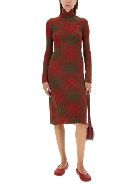 버버리 미디 원피스 8093580 C1205 Red - BURBERRY
