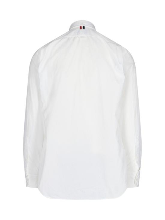  톰브라운 그로그랭 플래킷 솔리드 포플린 셔츠 MWL010E 03113100 White - THOM BROWNE