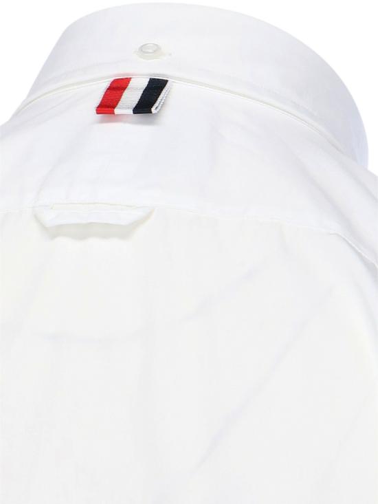  톰브라운 그로그랭 플래킷 솔리드 포플린 셔츠 MWL010E 03113100 White - THOM BROWNE