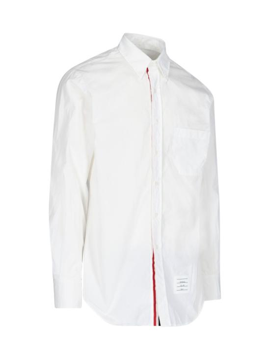  톰브라운 그로그랭 플래킷 솔리드 포플린 셔츠 MWL010E 03113100 White - THOM BROWNE