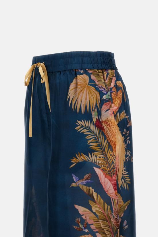 25FW 짐머만 팔라초 팬츠 3575PSS253DBPFL Blue - ZIMMERMANN