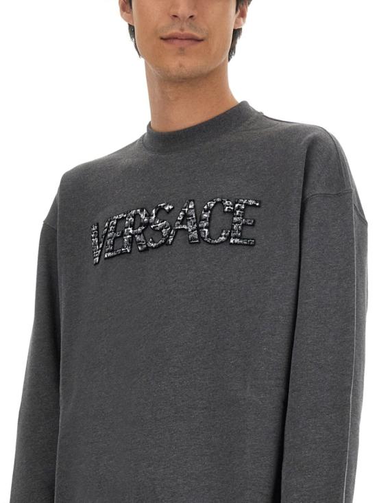  베르사체 긴팔 티셔츠 1012557 1A090481E210 Grey - VERSACE