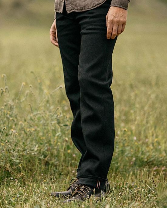  히로시 카토 데님 팬츠 해머 스트레이트 블랙 로우 14온스 셀비지 진 - HIROSHI KATO