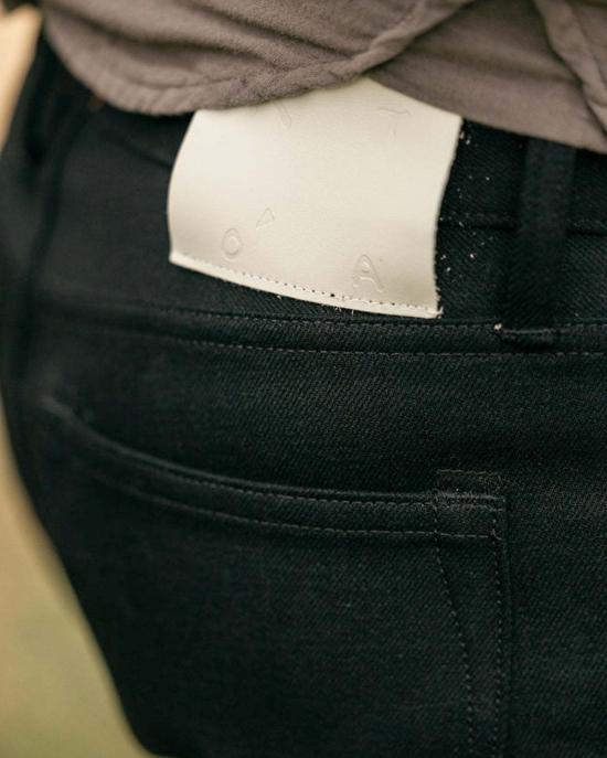  히로시 카토 데님 팬츠 해머 스트레이트 블랙 로우 14온스 셀비지 진 - HIROSHI KATO