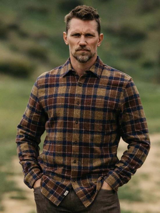  Hiroshi Kato 긴팔 셔츠 히로시 카토 리퍼  "파이어우드" 트리플 트위스트 플레드 - OTHER BRANDS